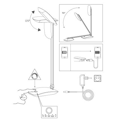 Eglo - dimbar LED-bordslampa, 4,5 W, USB