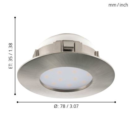 Eglo - LED infälld takarmatur LED/4,9W/230V