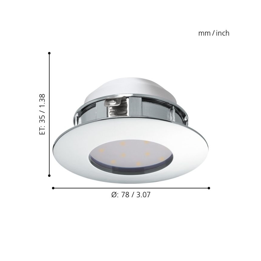 Eglo - Set med 3 infällda LED-armaturer PINEDA LED/4,9W/230V