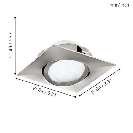 Eglo - Set om 3 infällda LED-downlights PINEDA LED/4,9W/230V