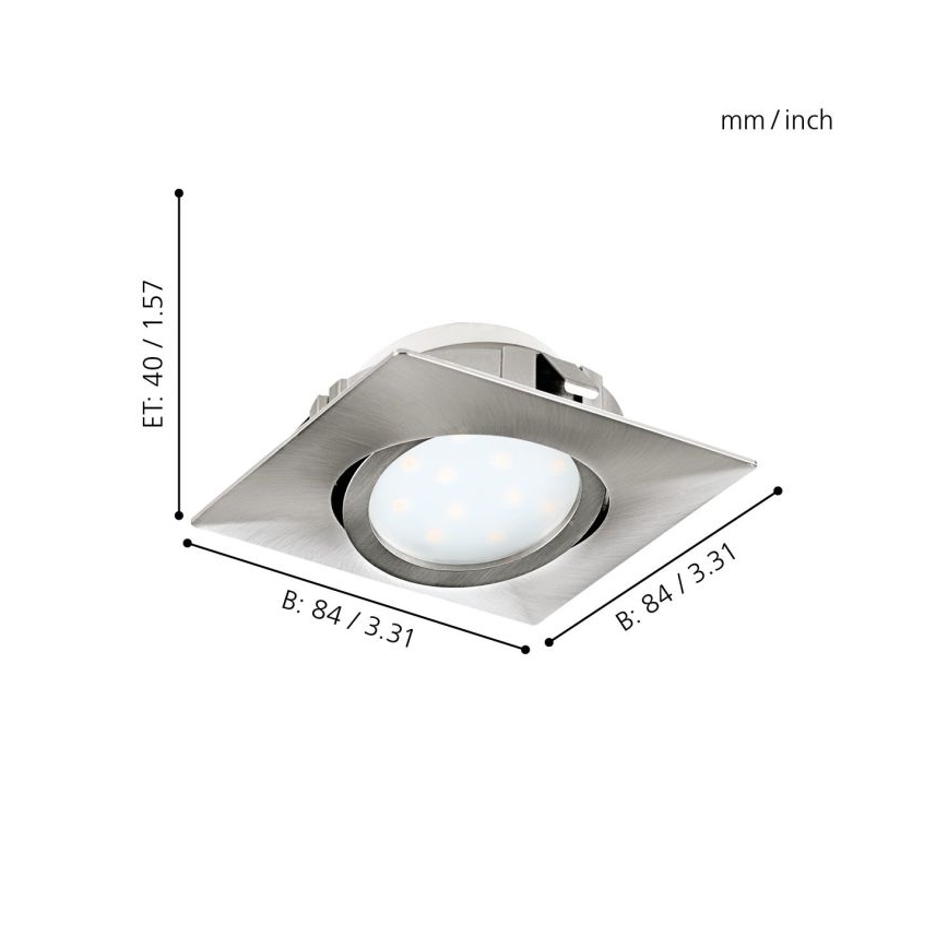 Eglo - Set om 3 infällda LED-downlights PINEDA LED/4,9W/230V