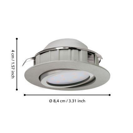 Eglo - Set om 3 infällda LED-takarmaturer PINEDA LED/4,9W/230V
