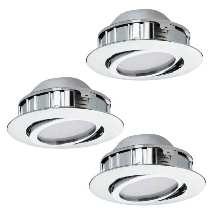 Eglo - 3-pack dimbara infällda takarmaturer PINEDA LED/5,5W/230V