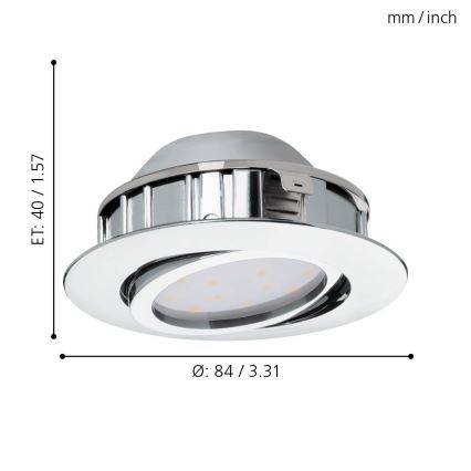 Eglo - 3-pack dimbara infällda takarmaturer PINEDA LED/5,5W/230V