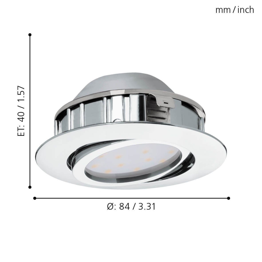 Eglo - 3-pack dimbara infällda takarmaturer PINEDA LED/5,5W/230V