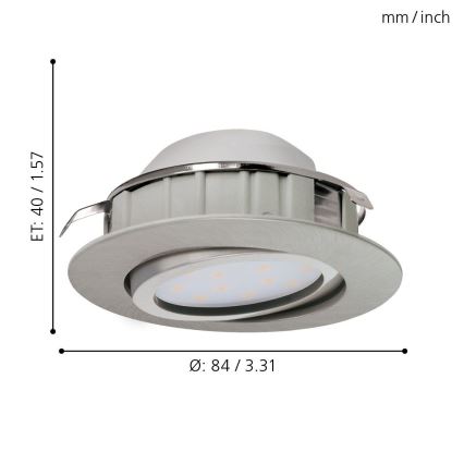 Eglo - Set med 3 infällda LED-downlights PINEDA LED/6W/230V