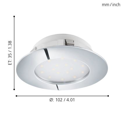 Eglo - LED infälld taklampa LED/12W/230V