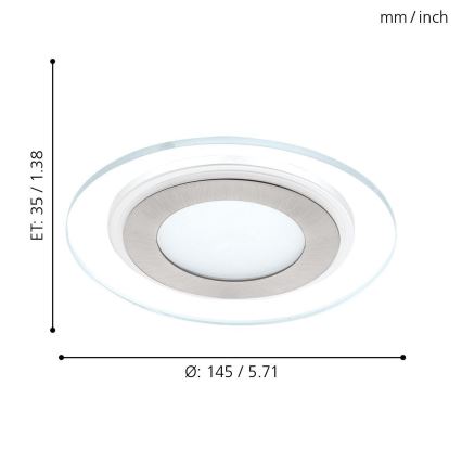 Eglo 95932 - LED Hängande Takbelysning PINEDA 1 LED/11W/230V