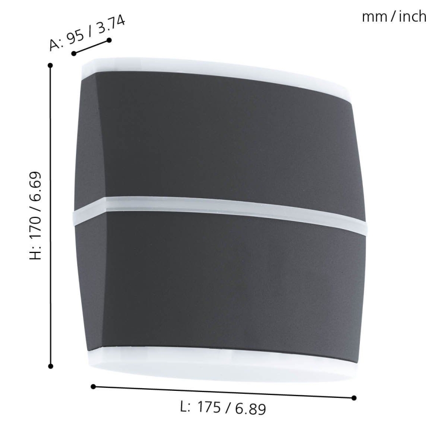 Eglo 96007 - LED utomhus Väggbelysning PERAFITA 2xLED/6W