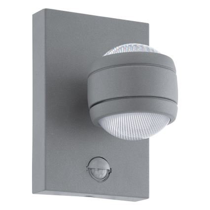 Eglo 96019 - LED utomhusvägglampa med sensor SESIMBA 1 2xLED/3,7W IP44