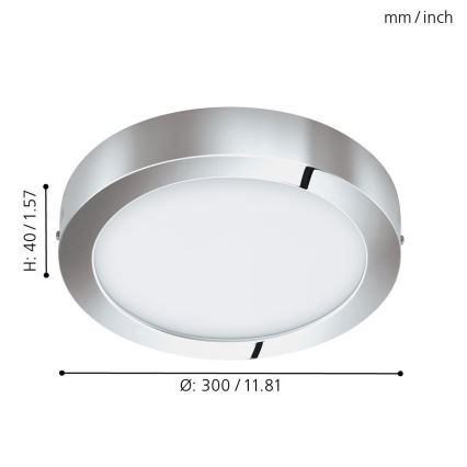 Eglo 96058 - LED-badrumsarmatur FUEVA 1 LED/22W/230V IP44 Ø 30 cm
