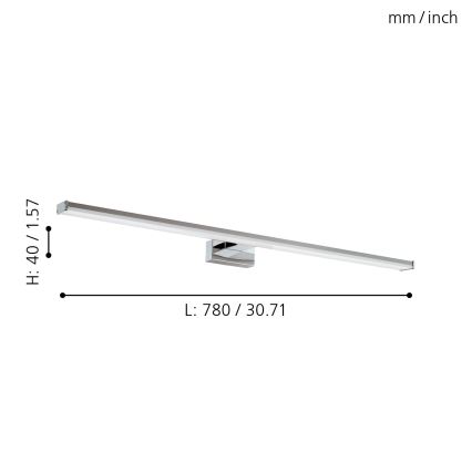 Eglo - LED badrumslampa LED/14W/230V 4000K 78 cm IP44