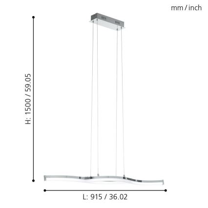 Eglo 96101 - LED-ljuskrona LASANA 2 2xLED/10,5W/230V