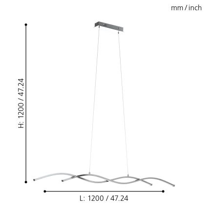 Eglo 96104 - LED Ljuskrona LASANA 2 2xLED/14W/230V