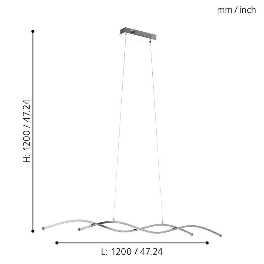 Eglo 96104 - LED Ljuskrona LASANA 2 2xLED/14W/230V