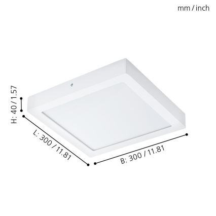 Eglo 96169 - LED taklampa för badrum FUEVA 1 LED/22W/230V IP44 30x30 cm
