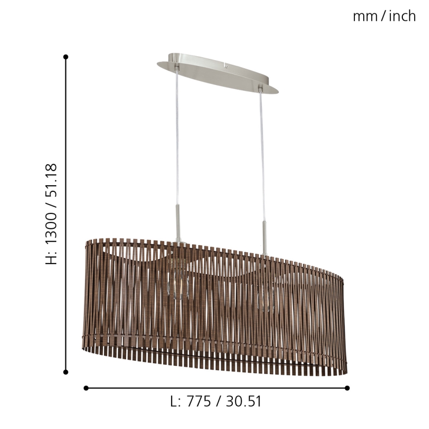 Eglo 96201 - Ljuskrona SENDERO 2xE27/60W/230V