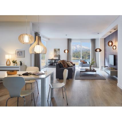 Eglo 96211 - Pendellampa på kabel TINDORI 1xE27/60W/230V Ø 50 cm vit