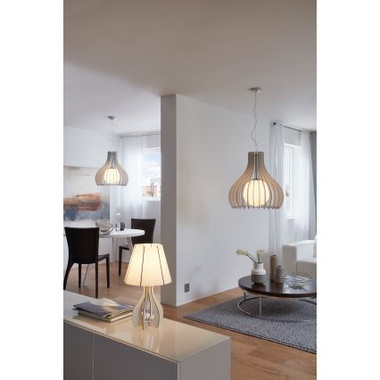 Eglo 96211 - Pendellampa på kabel TINDORI 1xE27/60W/230V Ø 50 cm vit