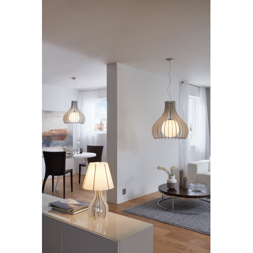 Eglo 96211 - Pendellampa på kabel TINDORI 1xE27/60W/230V Ø 50 cm vit