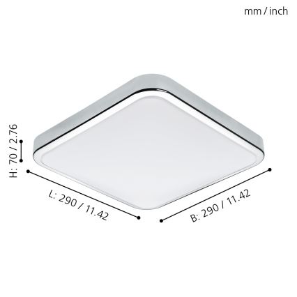 Eglo - LED taklampa för badrum LED/16W/230V IP44