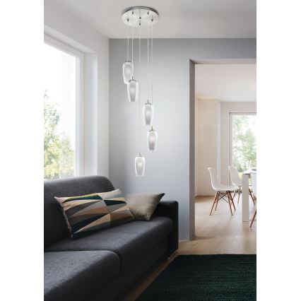 Eglo 96345 - LED-pendellampa på vajer FARSALA 5xG9/2,5W/230V