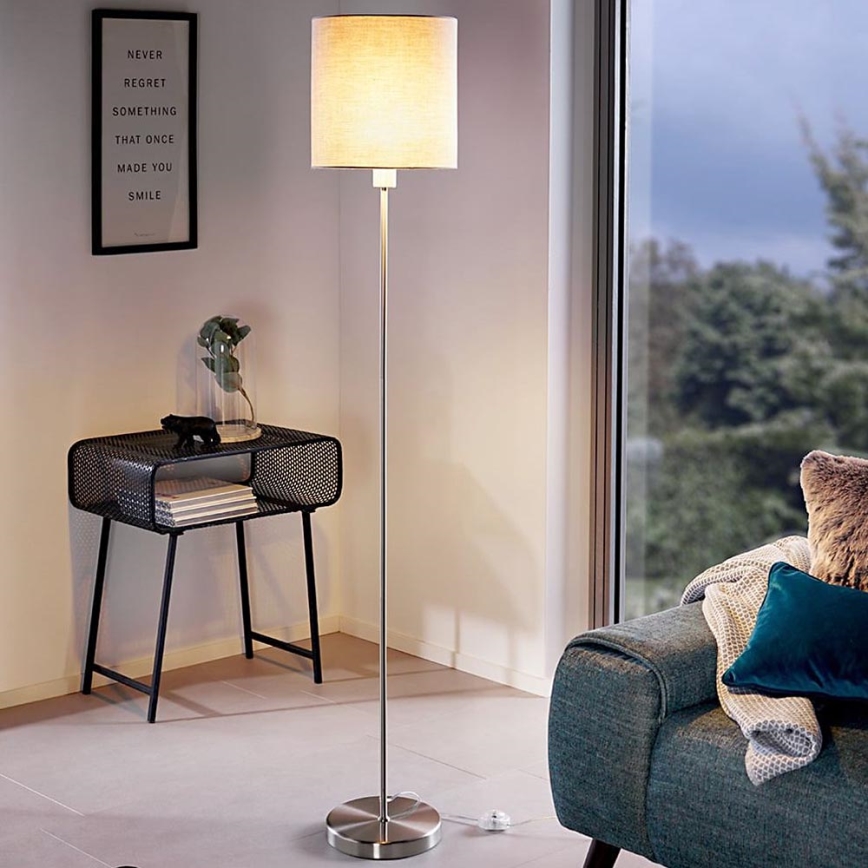 Eglo 96377 - Golvlampa PASTERI 1xE27/60W/230V Ø 28 cm grå