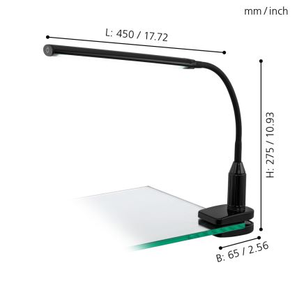 Eglo 96437 - Dimbar LED-lampa med klämma LAROA LED/4,5W/230V