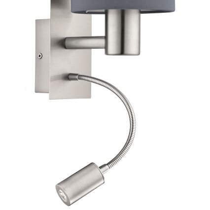 Eglo - LED Flexibel belysning 1xE27/40W+LED/3,8W grå