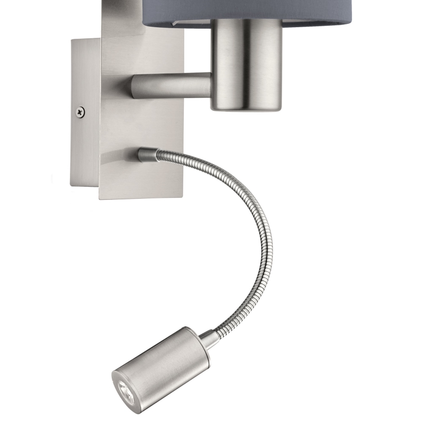 Eglo - LED Flexibel belysning 1xE27/40W+LED/3,8W grå