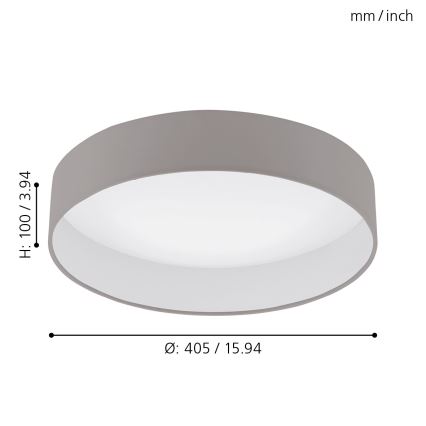 Eglo - LED dimbar taklampa LED/18W/230V