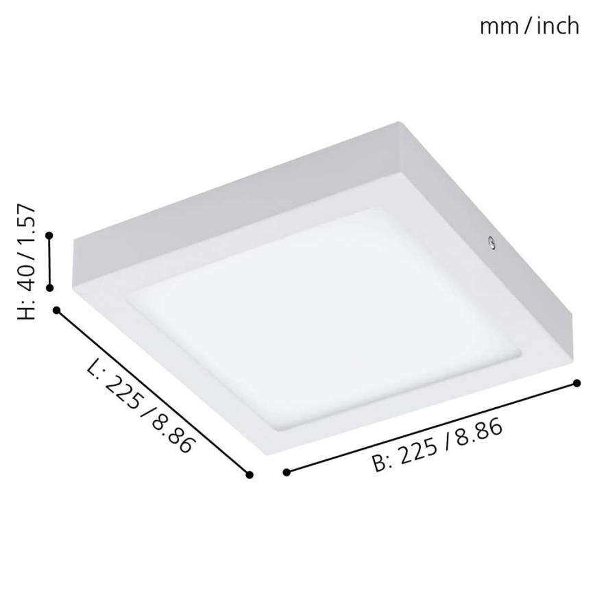Eglo - LED RGBW dimbar taklampa FUEVA-C LED/15,6W/230V Bluetooth 22,5x22,5 cm