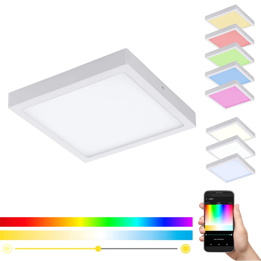 Eglo - LED RGBW dimbar takarmatur FUEVA-C LED/21W/230V 30x30 cm