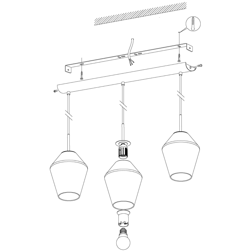Eglo 96774 - Hänglampa med sladd MURMILLO 3xE27/28W/230V