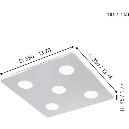 Eglo 96939 - LED Badrumsbelysning tak CABUS 5xLED/4,5W/230V