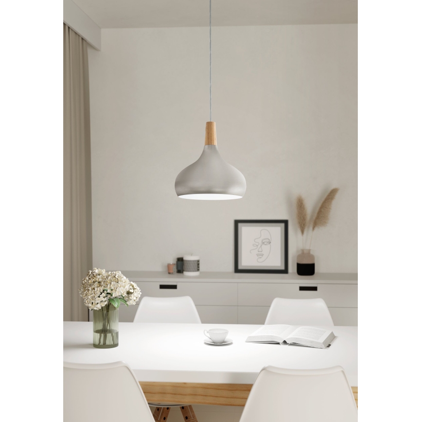 Eglo - Taklampa 1xE27/60W/230V Ø 28 cm silver