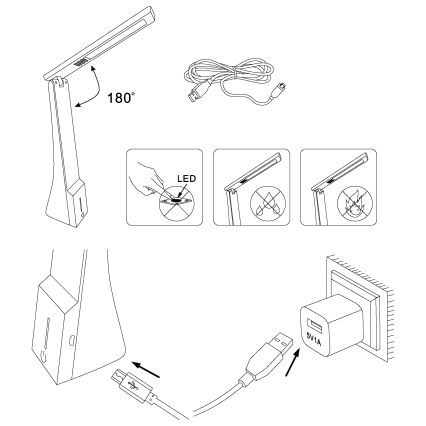 Eglo 97045 - LED Dimbar Bordslampa LA SECA 1xLED/1.8W/230V svart