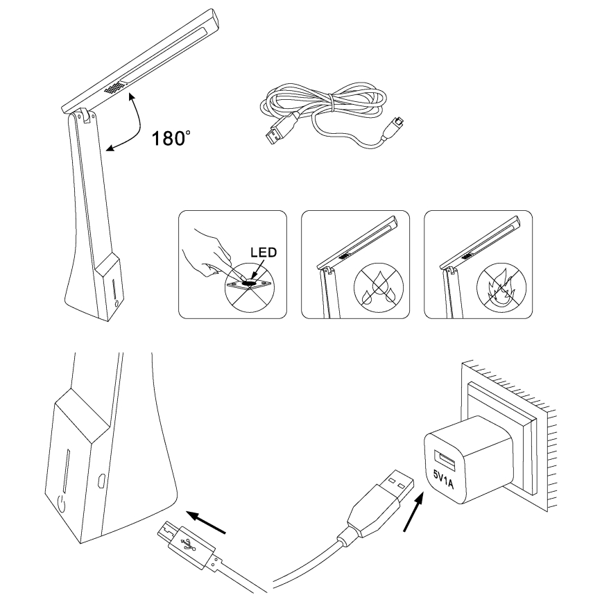 Eglo 97045 - LED Dimbar Bordslampa LA SECA 1xLED/1.8W/230V svart