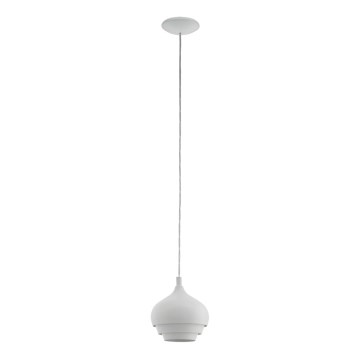 Eglo 97212 - Pendel med sladd CAMBORNE 1xE27/60W/230V vit Ø190 mm