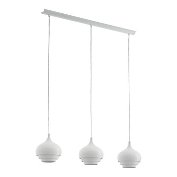 Eglo 97213 - Takpendel på sladd CAMBORNE 3xE27/60W/230V vit