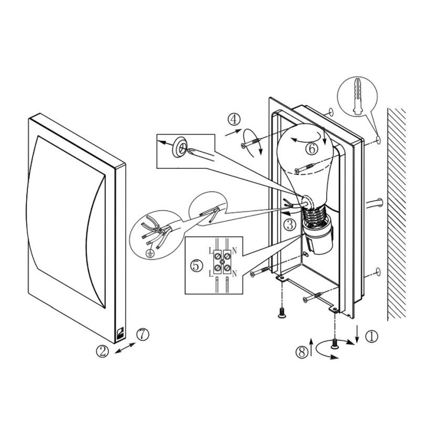 Eglo 97239 - LED-dimmbar utomhusarmatur VERRES-C 1xE27/9W/230V IP44 matt krom