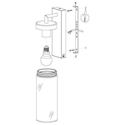 Eglo 97261 - Utomhus Väggbelysning BOVOLONE 1xE27/60W/230V