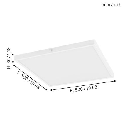 Eglo - Dimbar LED-taklampa LED/25W/230V 50x50 cm