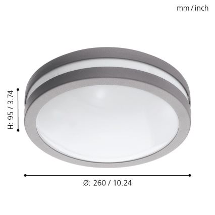 Eglo 97299 - LED dimbar badrumsarmatur LOCANA-C LED/14W silver IP44