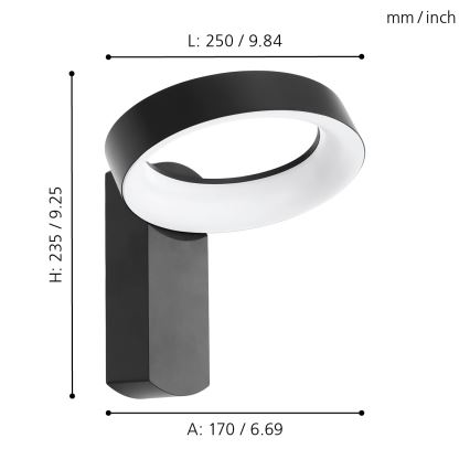 Eglo 97307 - Utomhus LED Väggbelysning PERNATE LED/11W/230V