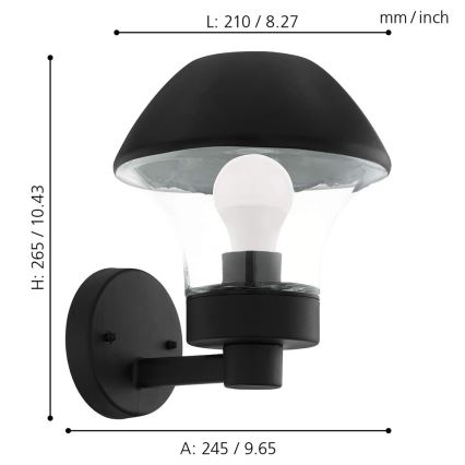 Eglo 97446 - LED Dimbar Utomhusbelysning VERLUCCA-C 1xE27/9W/230V IP44