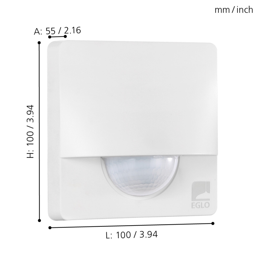 Eglo - Utomhusrörelsesensor 1m vit IP44