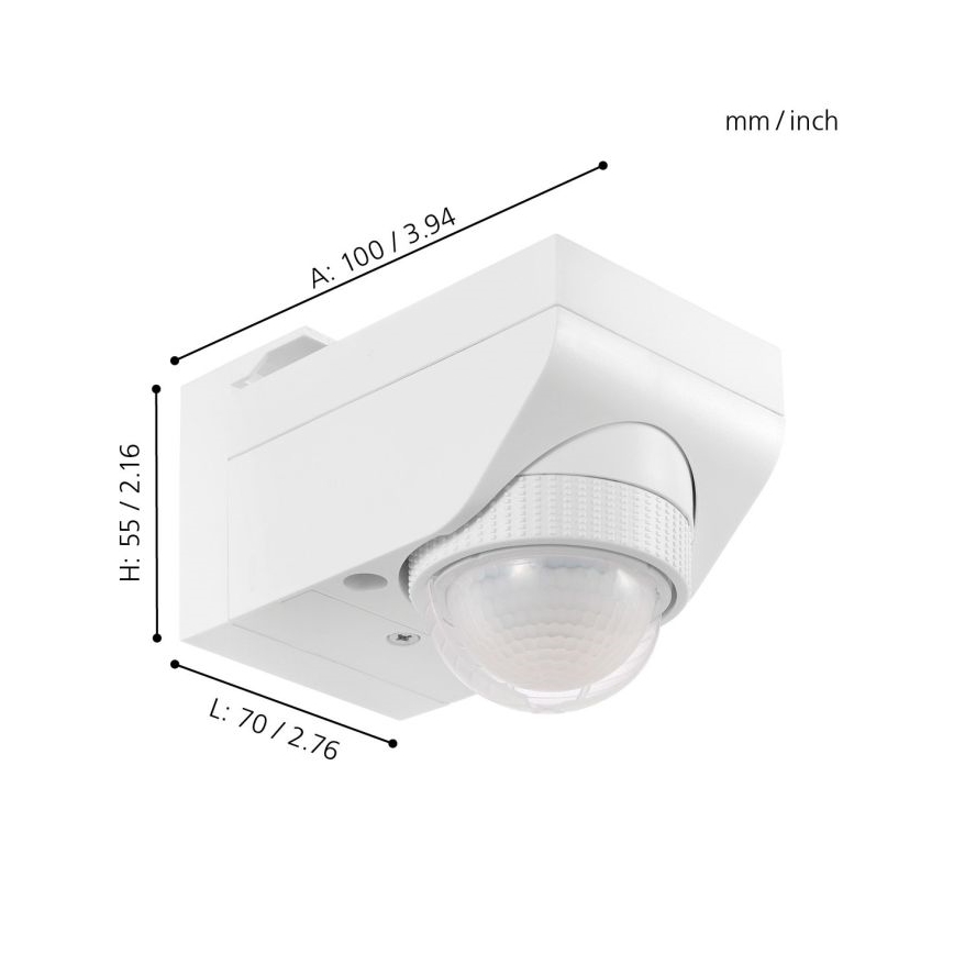 Eglo 97466 - Utomhussensor för rörelse och skymning DETECT ME 4 12 m vit IP44
