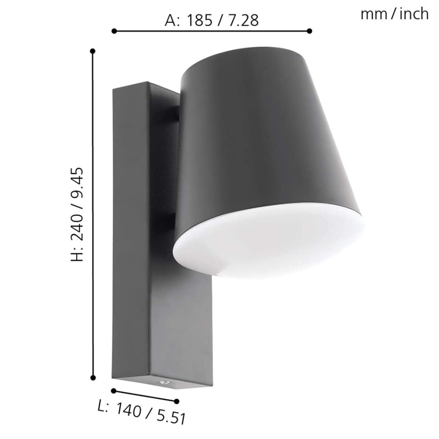 Eglo 97482 - LED-dimmbar utomhusväggarmatur CALDIERO-C 1xE27/9W/230V IP44