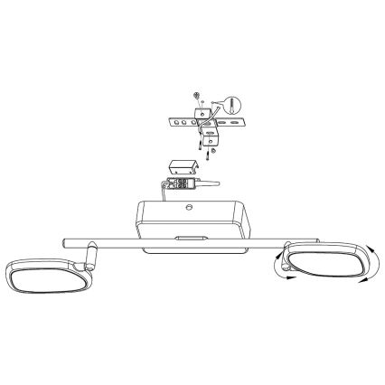 Eglo 97692 - LED RGB Spotlampa PALOMBARE-C 2xLED/5W/230V
